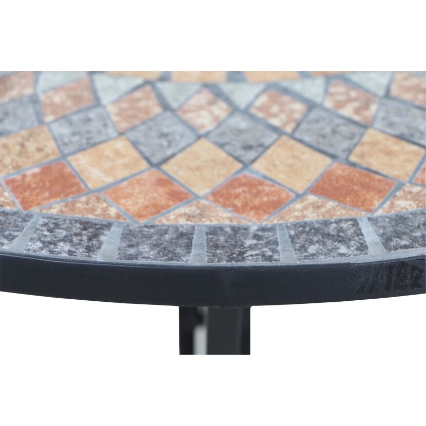 Runder Mosaiktisch mit schwarzem Rand