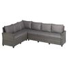 Graues Ecksofa Delia aus Rattan