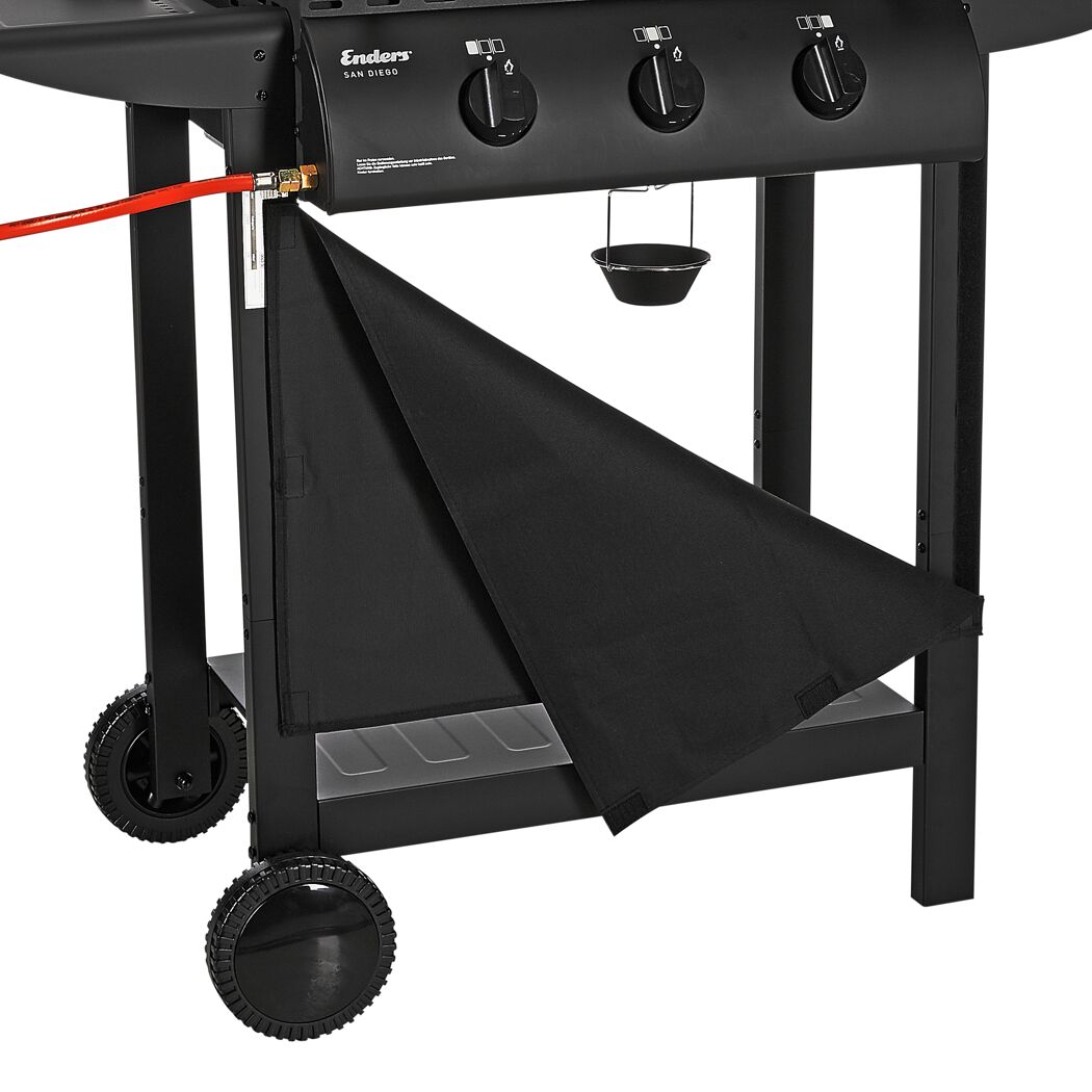 Gasgrill San Diego schwarz mit Windschutz