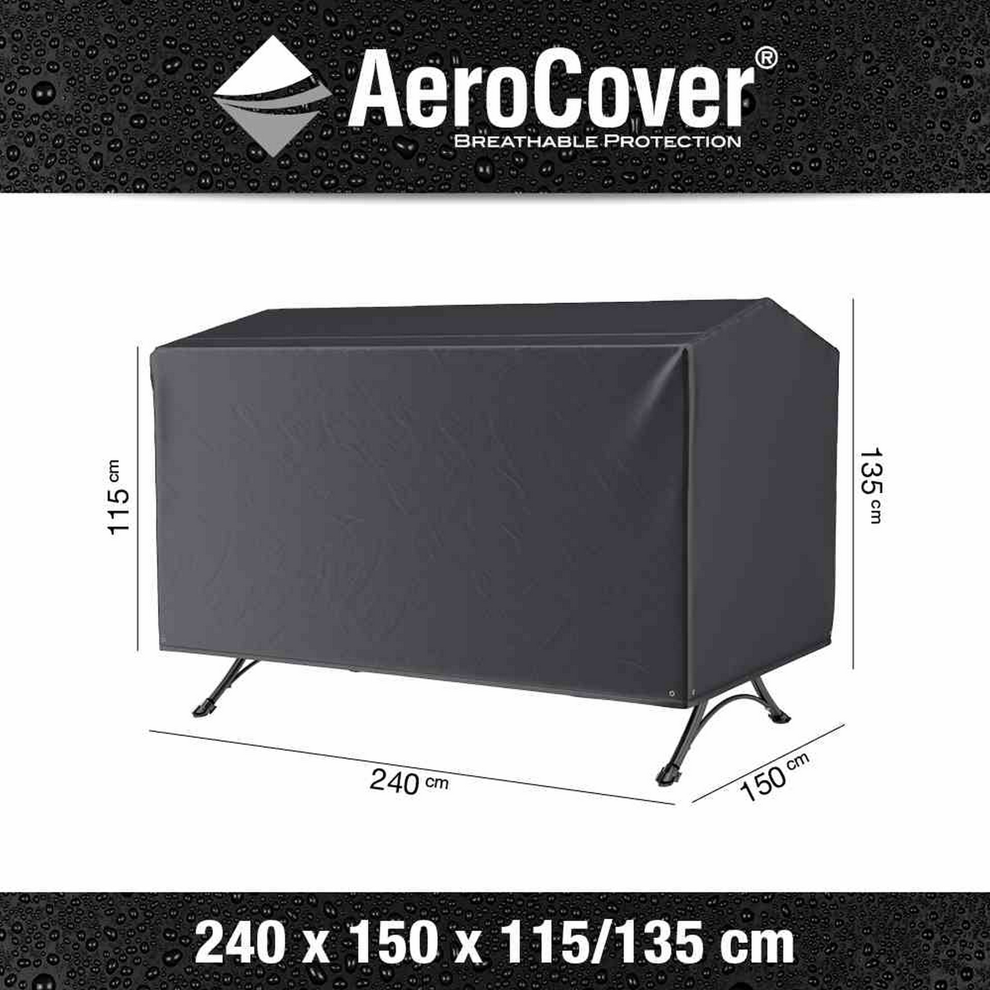 Abdeckung 'AeroCover' für Hollywoodschaukel UV-beständig & wasserabweisend 240 x 135 x 150 cm