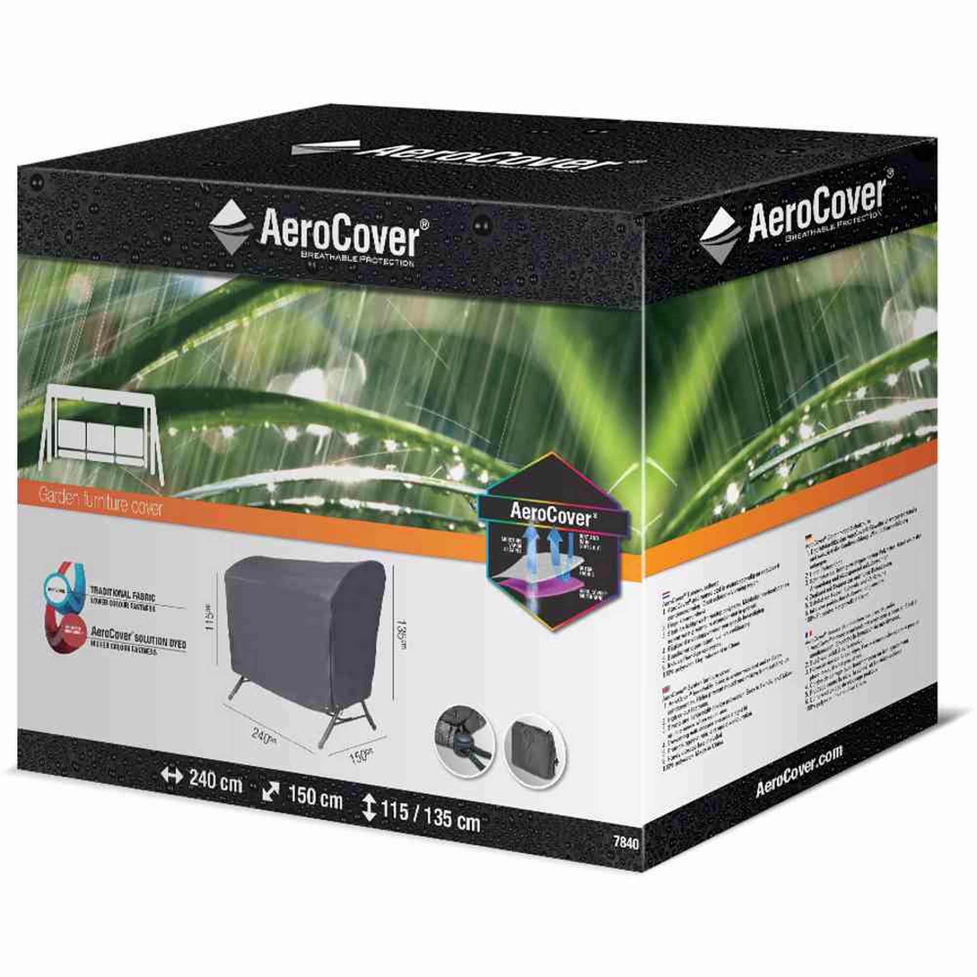 Abdeckung 'AeroCover' für Hollywoodschaukel UV-beständig & wasserabweisend 240 x 135 x 150 cm