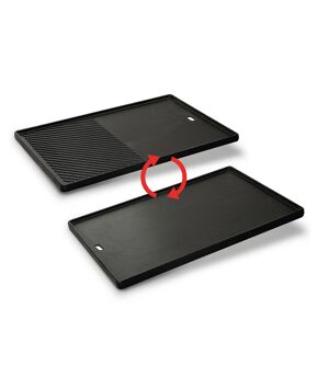 Grill-Wendeplatte 'Switch Grid' 1/2 Gusseisen 44,5 x 29,5 x 1 cm schwarz