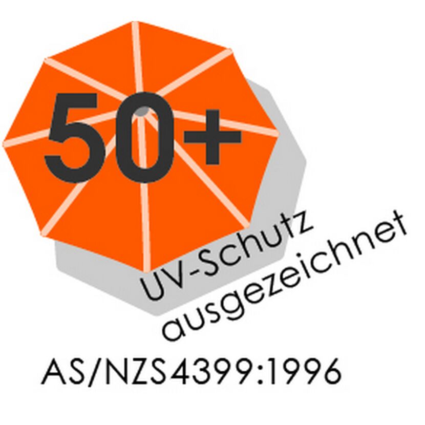 Orangener Sonnenschirm mit UV-Schutz 50+
