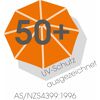 Orangener Sonnenschirm mit UV-Schutz 50+