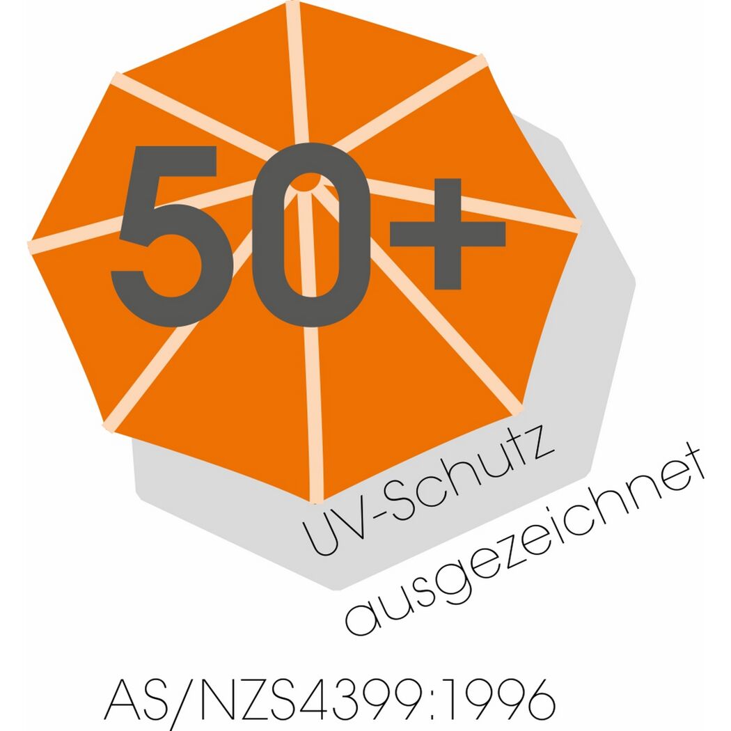 Orangener Sonnenschirm mit UV-Schutz 50+