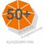 Orangener Sonnenschirm mit UV-Schutz 50+
