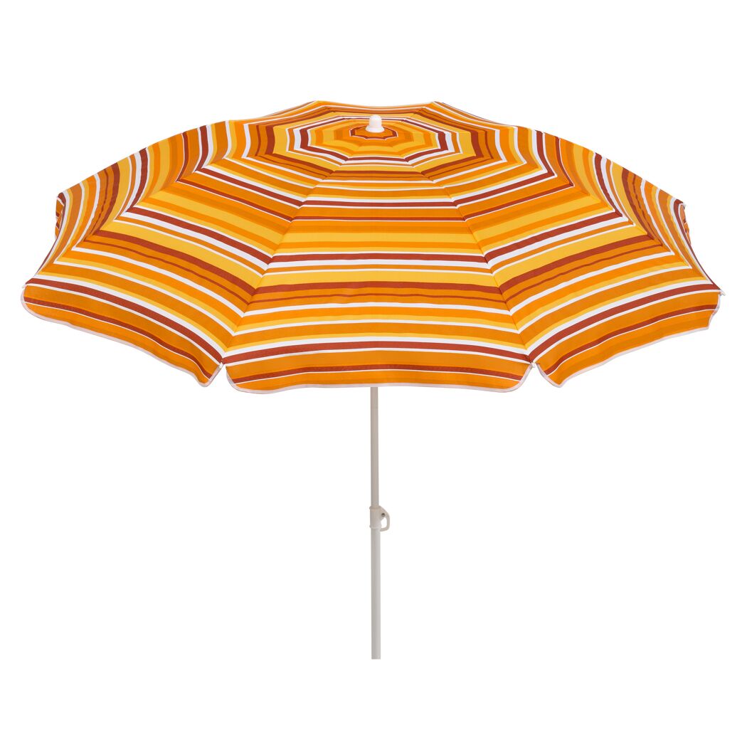 Sonnenschirm Shorty 180/8 orange-braun gestreift