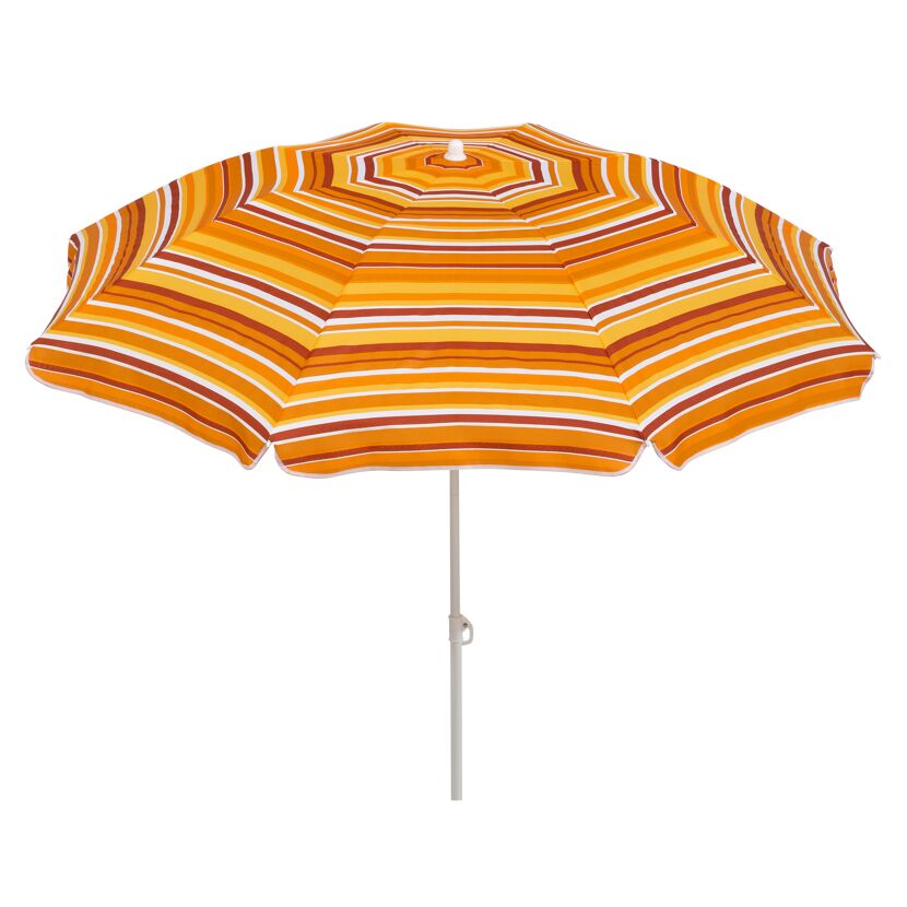 Sonnenschirm Shorty 180/8 orange-braun gestreift
