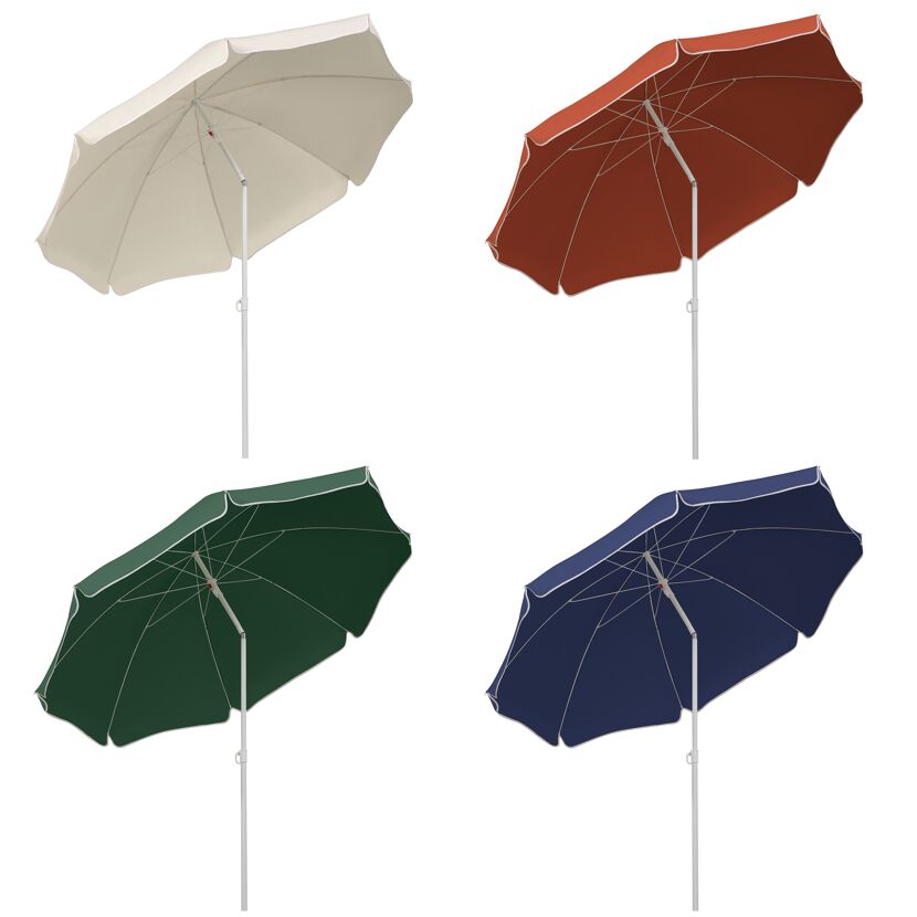 Sonnenschirm Merkur in vier Farben: creme, rotbraun, grün, blau