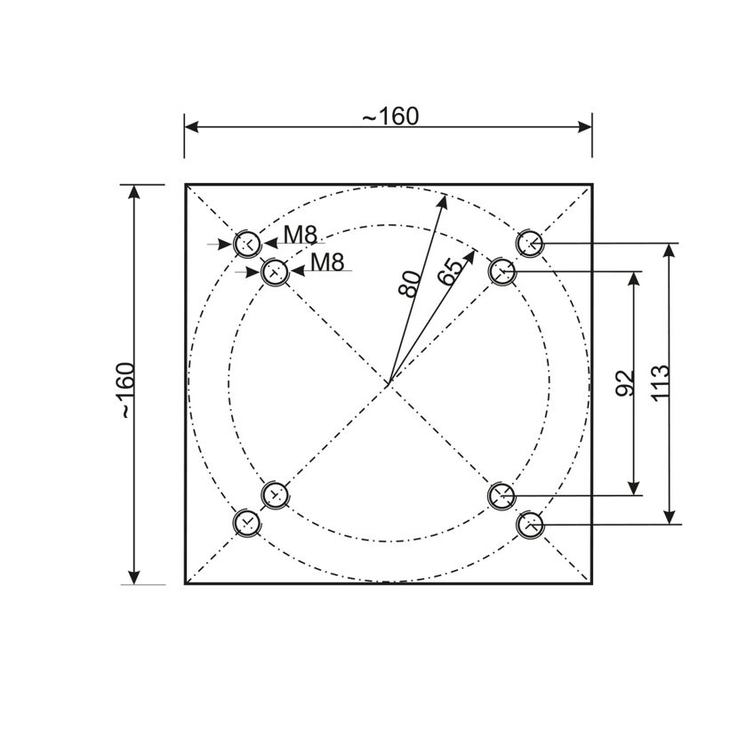 Bodendübel Stahl für Ampelschirm 16 x 16 x 55 cm