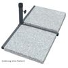 Metall-Sonnenschirmständer auf zwei Granitplatten