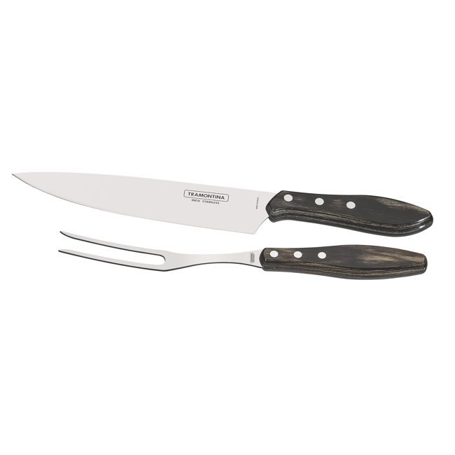 Bild von Tranchier-Set 2-teilig Edelstahl braun