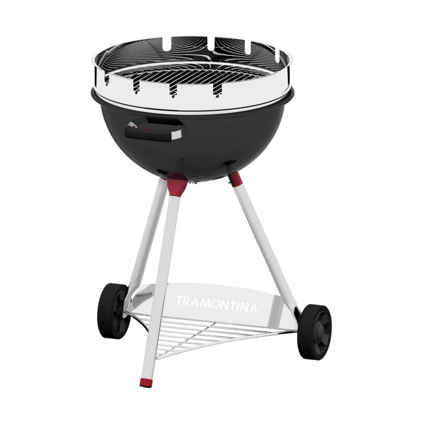 Schwarzer Kugelgrill von Tramontina mit Rollen