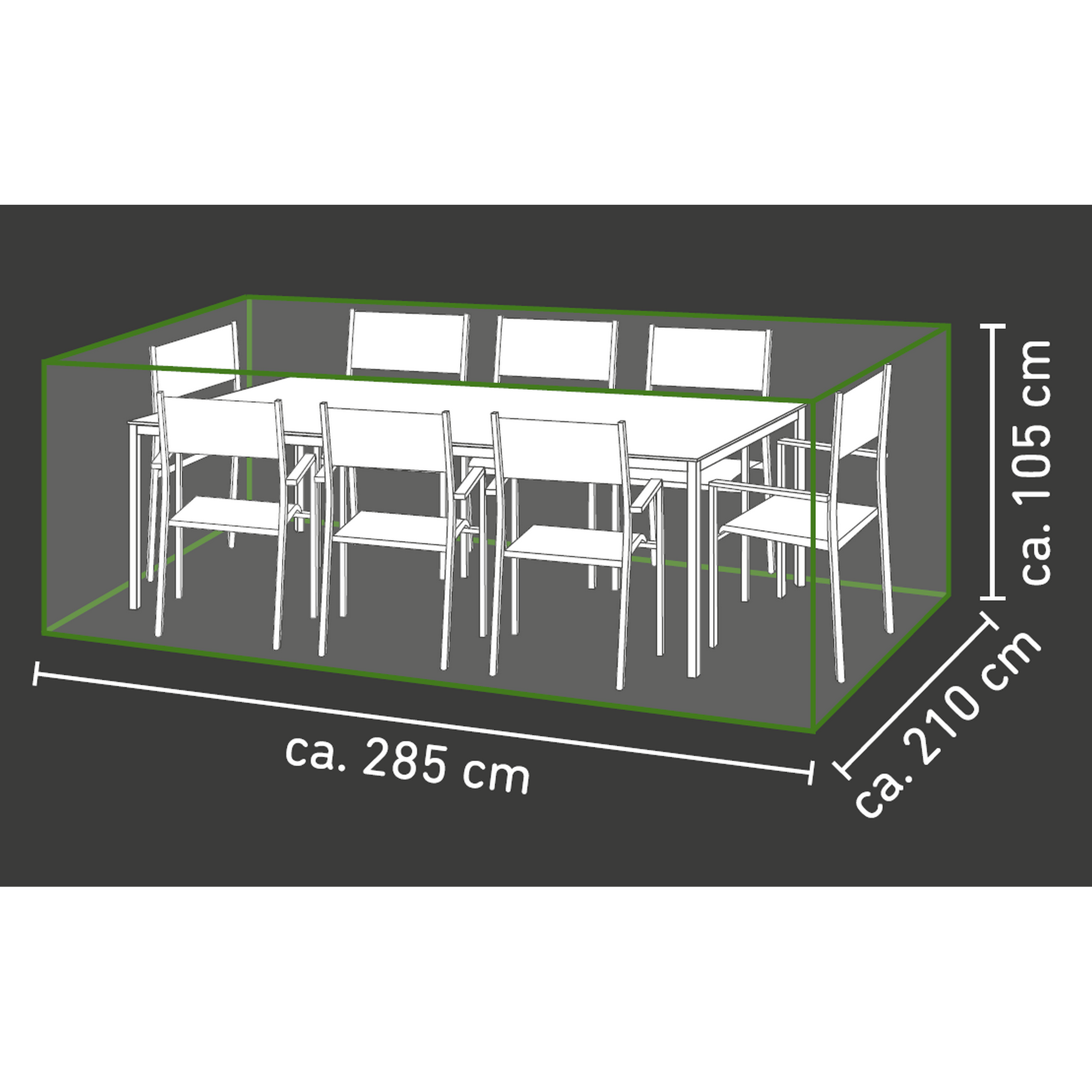 Schutzhülle für Sitzgruppen anthrazit 285 x 210 x 105 cm + product picture