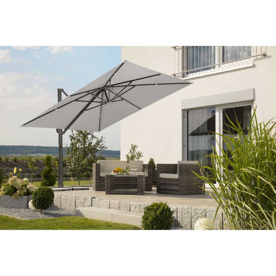 Ampelschirm 'Rhodos Smart' drehbar/neigbar 300 x 300 cm