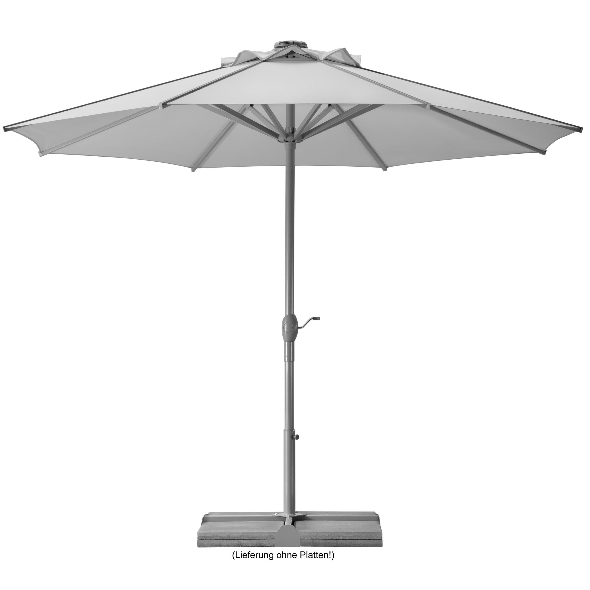 Marktschirm 'Rooftop' silbergrau Ø 350 cm + product picture