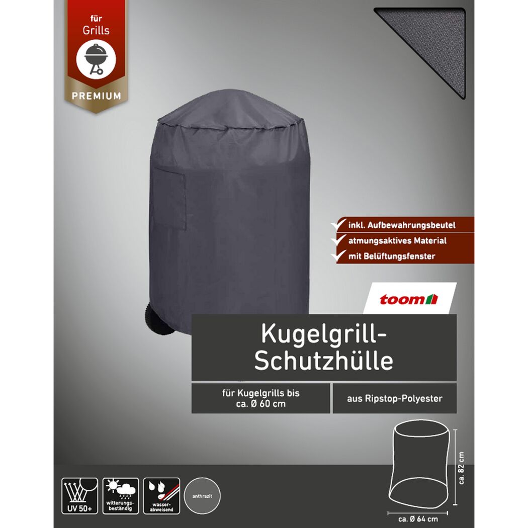 Schwarze Kugelgrill-Schutzhülle