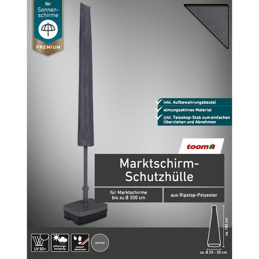 Graue Marktschirm-Schutzhülle von toom