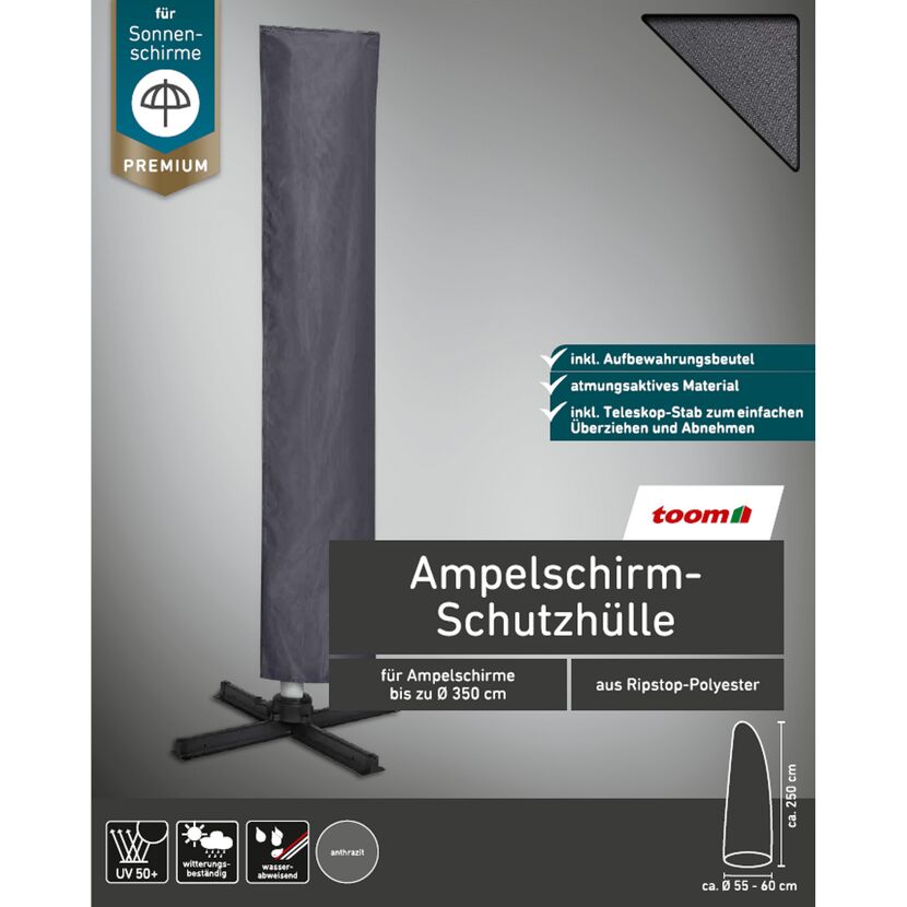 Graue Ampelschirmschutzhülle