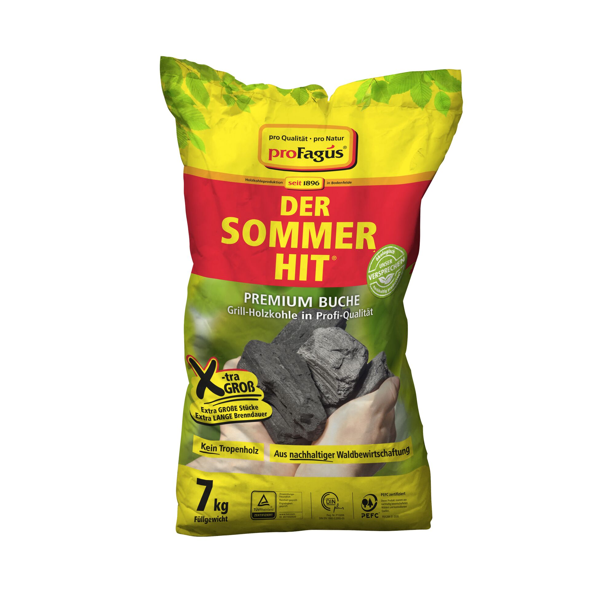 7 kg Sack Grill-Holzkohle "Der Sommer Hit" von proFagus