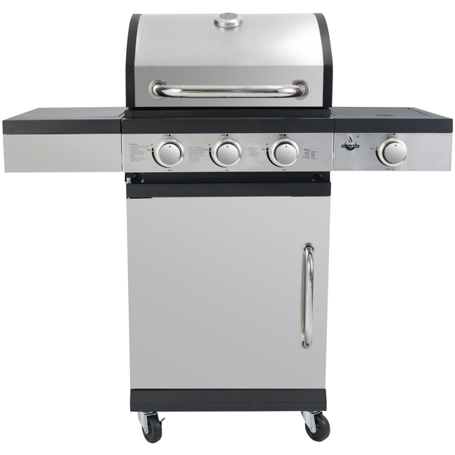 Bild von Gasgrill 'San Antonio' silbern, schwarz 110 x 110 x 48 cm