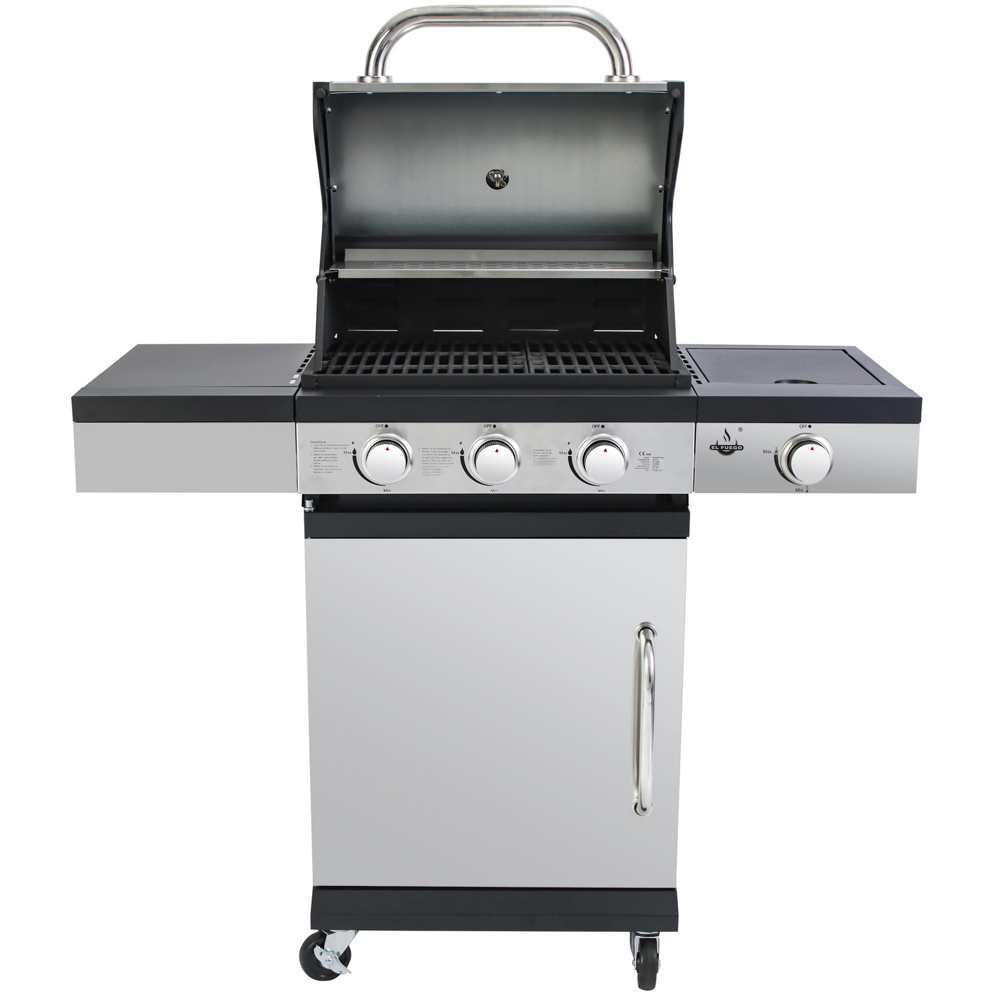 Gasgrill 'San Antonio' silber/schwarz 3+1 Brenner + product picture
