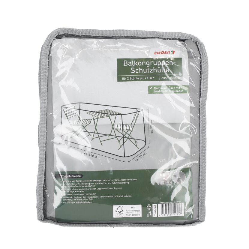 Graue Balkongruppen-Schutzhülle in Verpackung