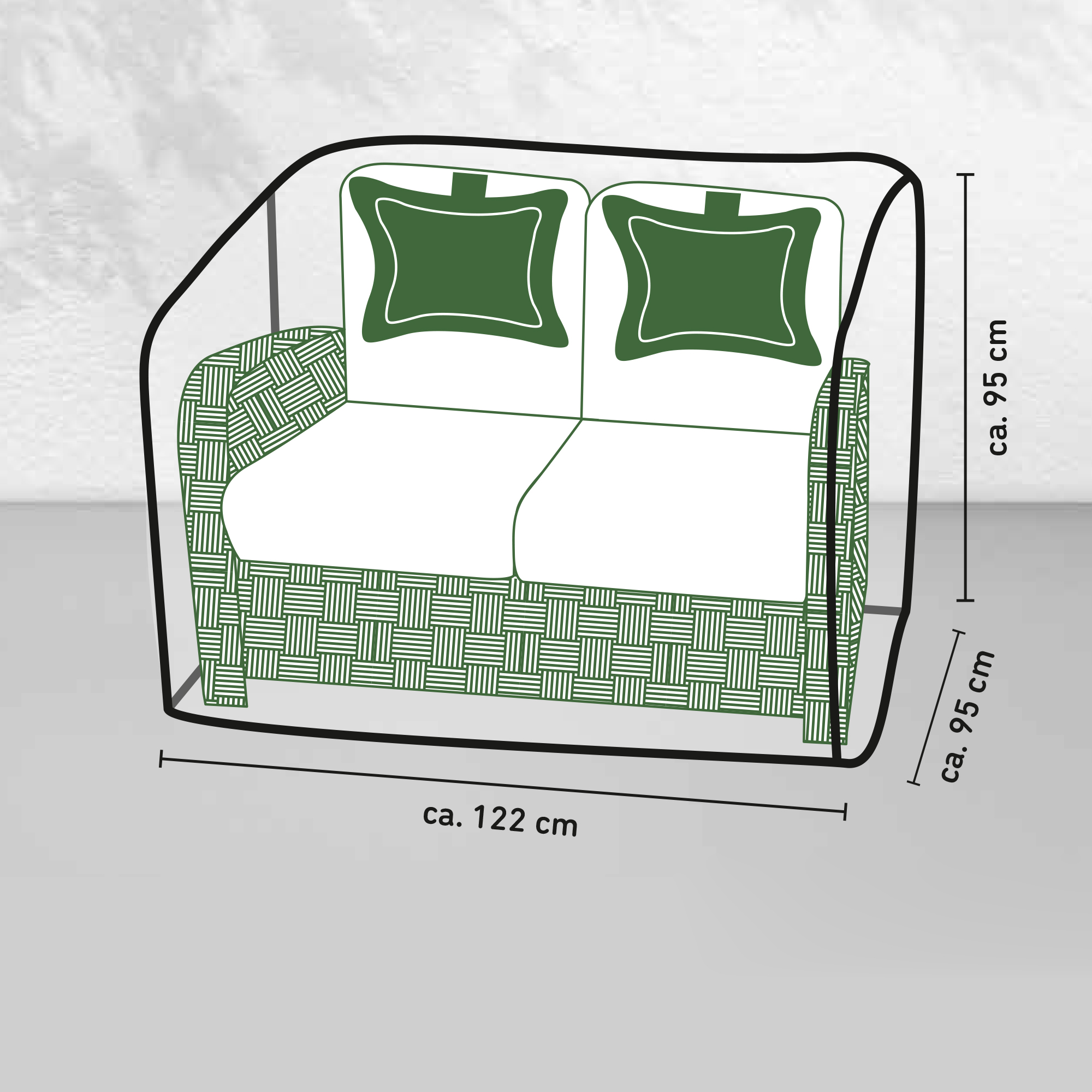 Doppelsitzer-Schutzhülle für Doppelsitzer bis 1,2 m + product picture