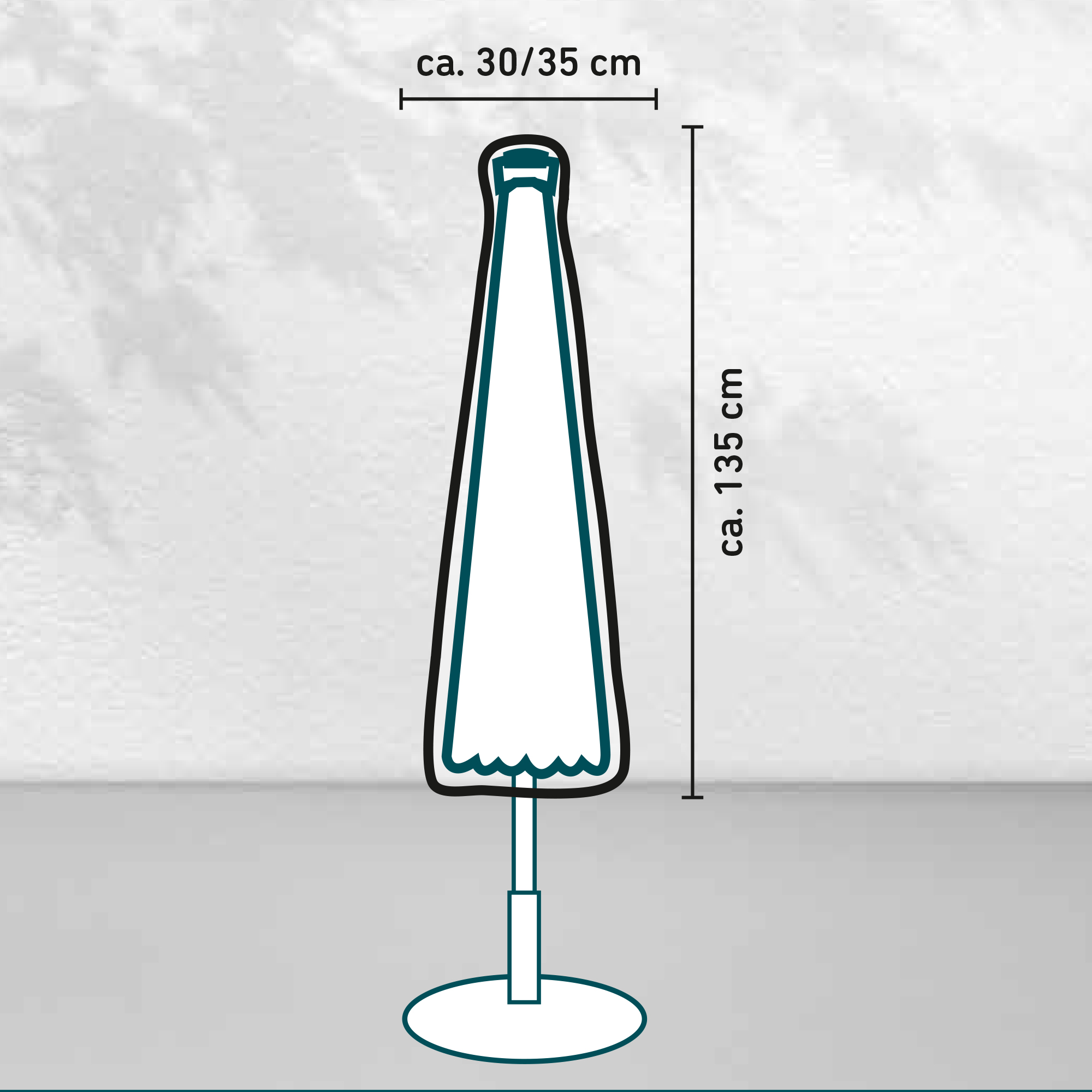 Sonnenschirm-Schutzhülle für Stockschirme bis Ø 2,5 m + product picture