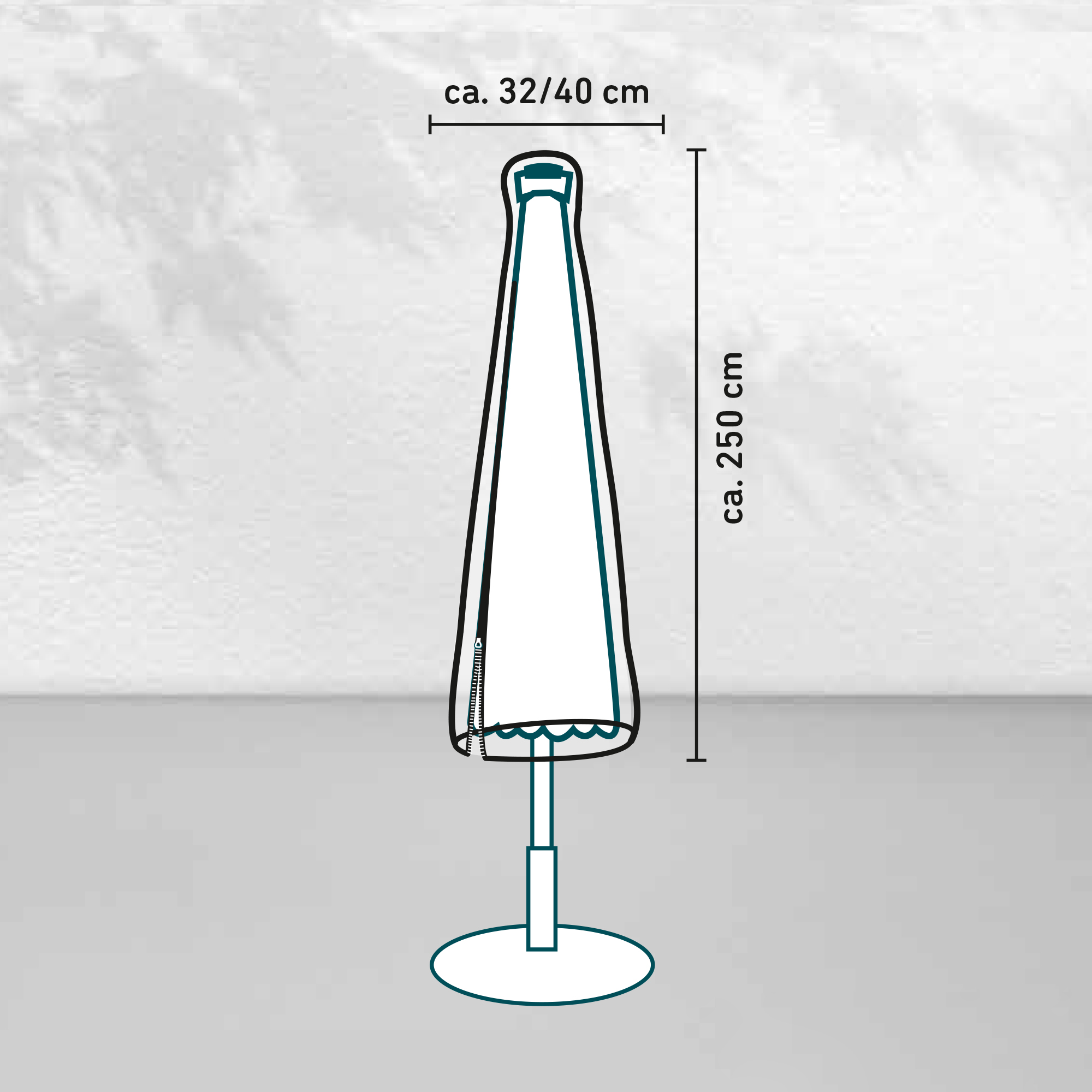 Sonnenschirm-Schutzhülle für Stockschirme bis Ø 4 m + product picture
