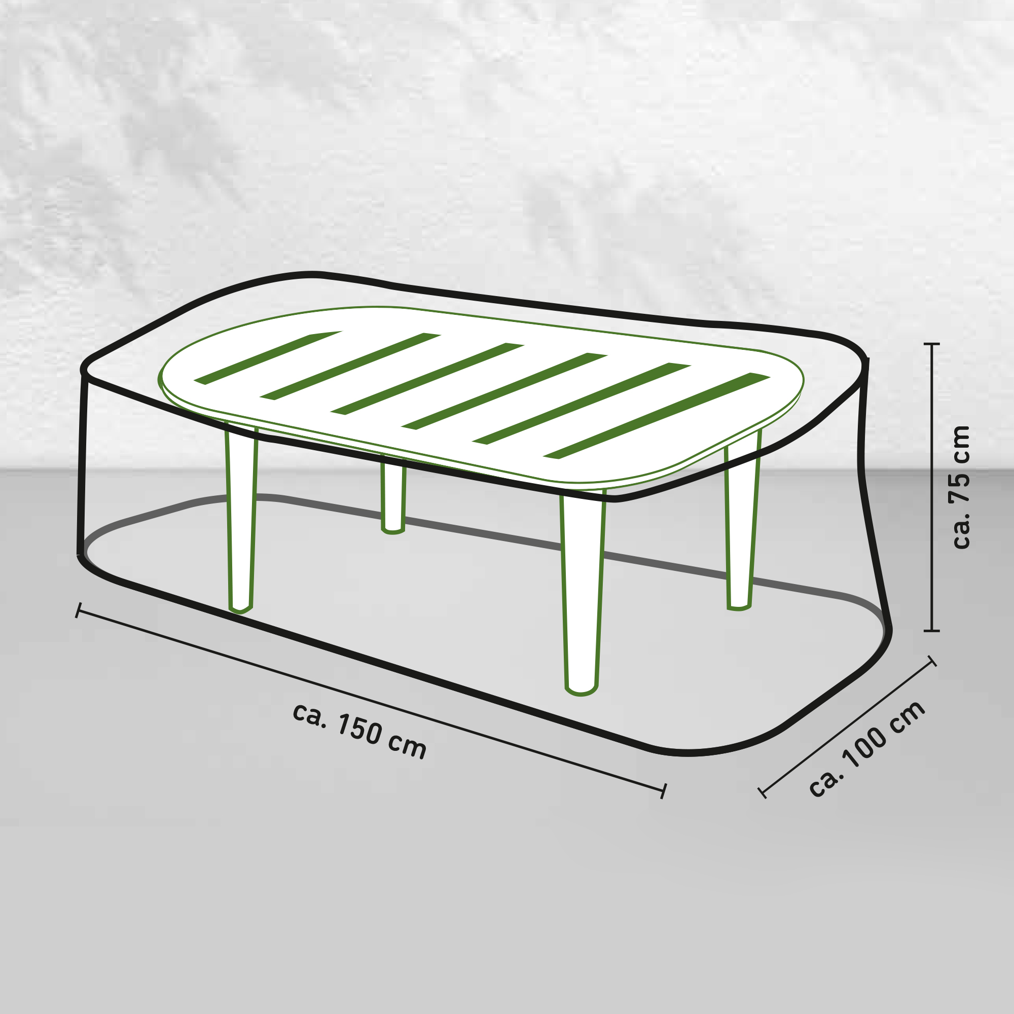 Tisch-Schutzhülle für rechteckige Tische mit einer Länge bis 1,5 m + product picture