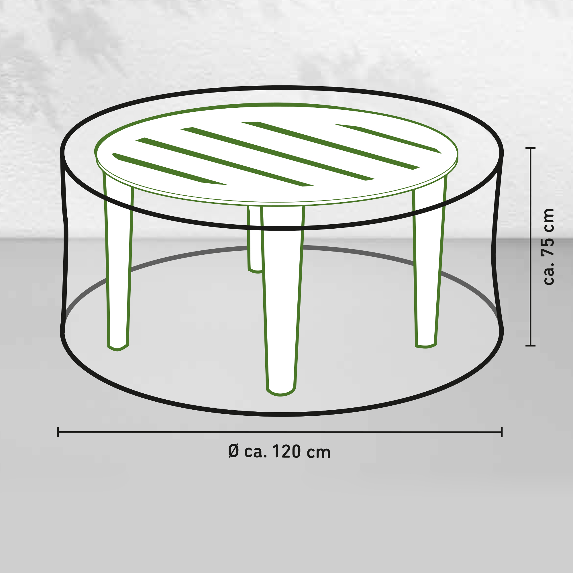 Tisch-Schutzhülle für runde Tische mit Ø bis 1,2 m + product picture