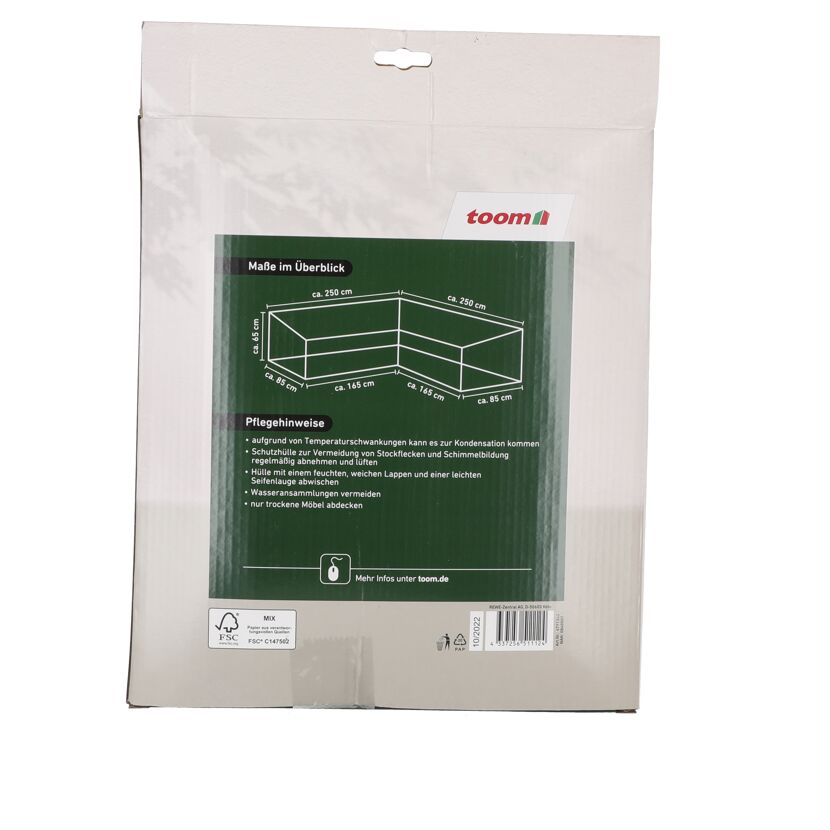 Verpackung der Schutzhülle Lounge 250 x 250 cm von toom