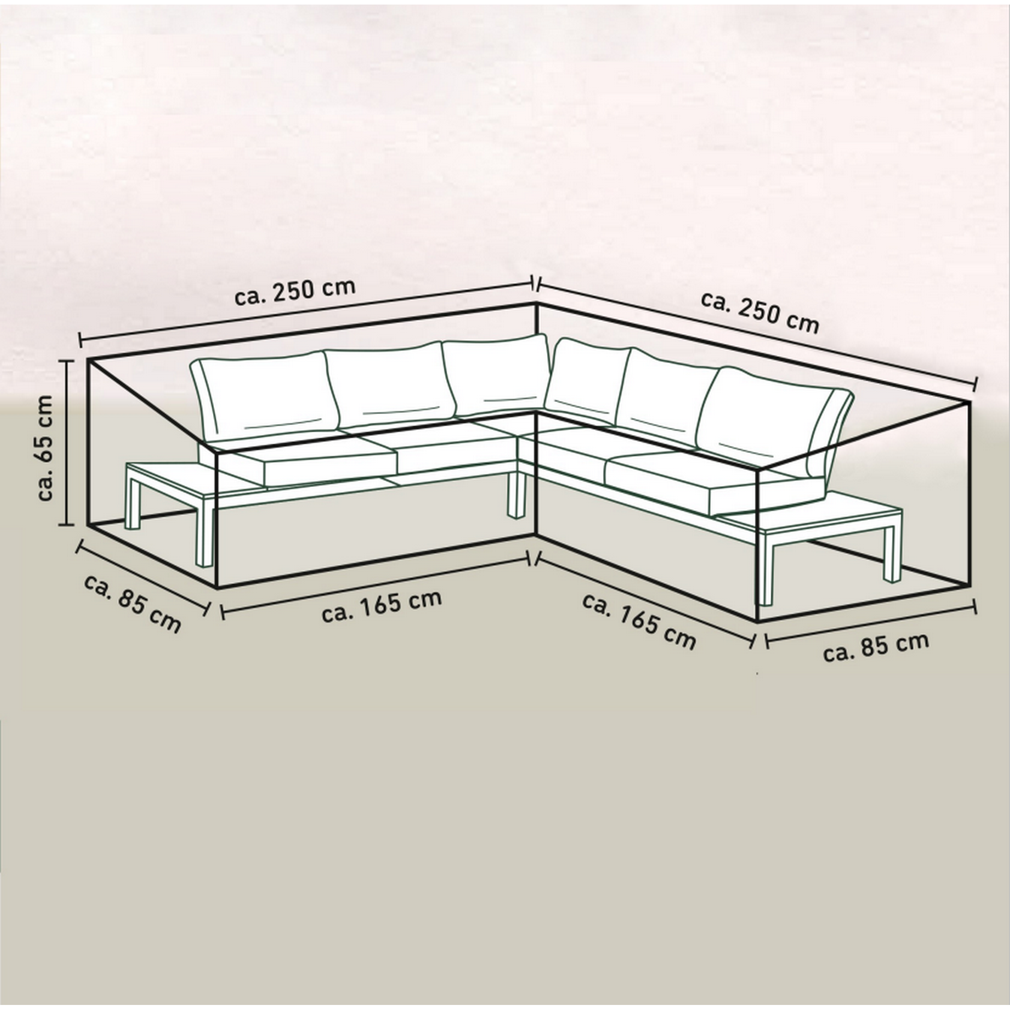 Lounge-Set-Schutzhülle für Möbel bis zu 2,5 m Länge + product picture