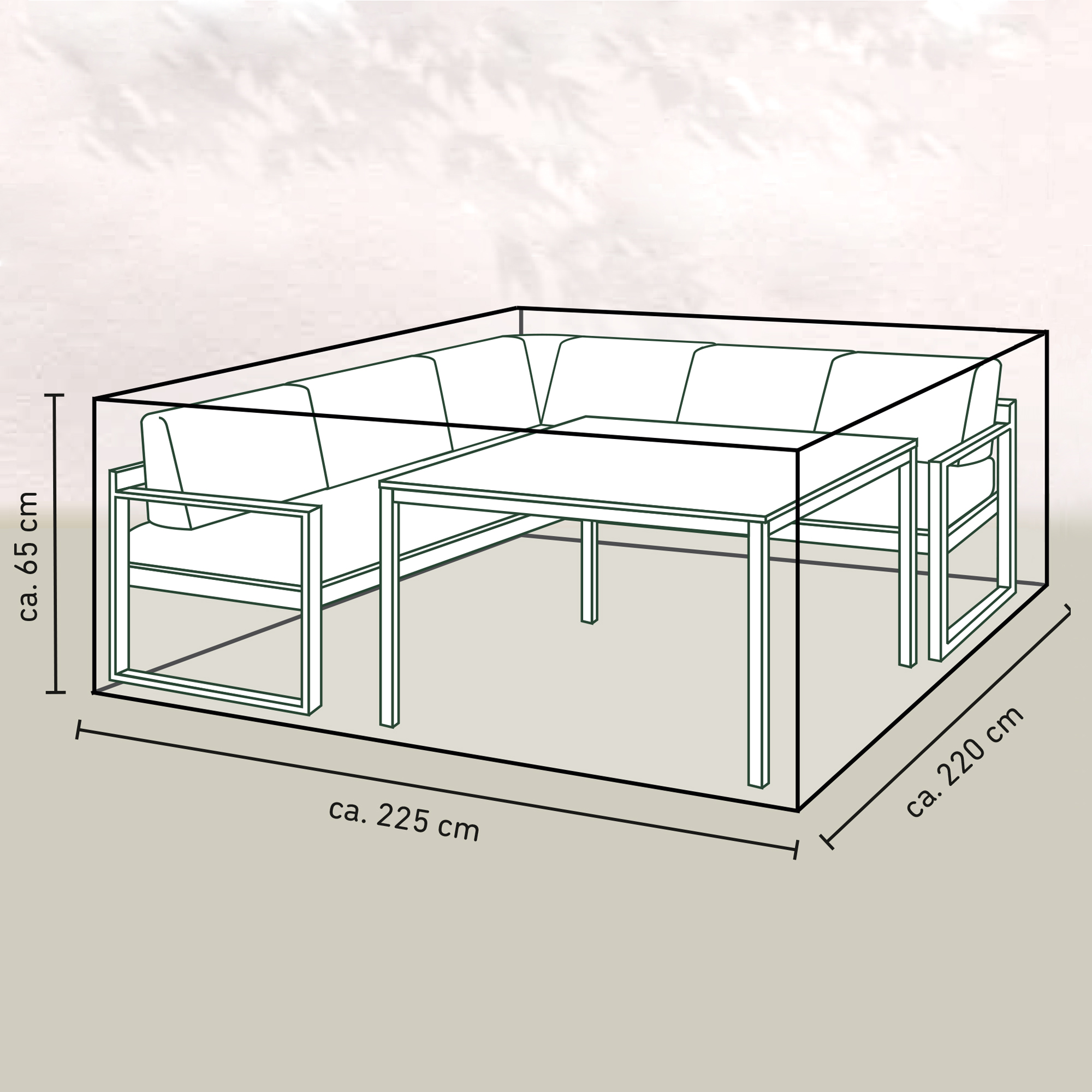 Lounge-Set-Schutzhülle für Möbel inkl. Tisch bis zu 2,2 m Länge + product picture