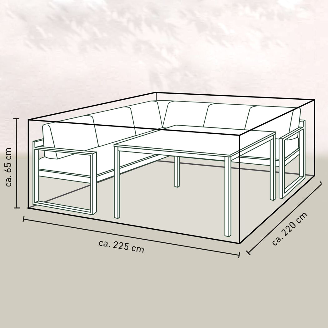 Abdeckung für Loungeset wasserabweisend & UV-beständig 220 x 85 x 225 cm