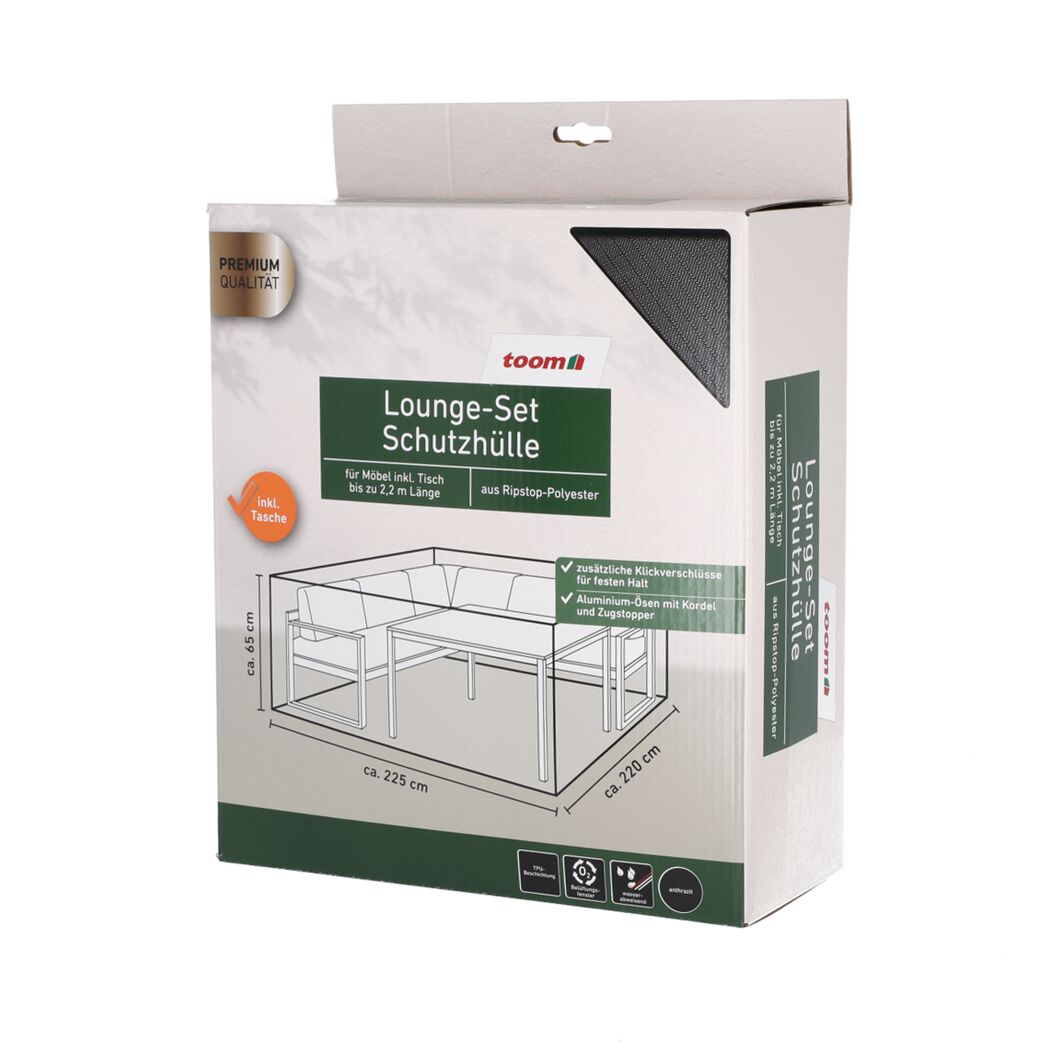 Abdeckung für Loungeset wasserabweisend & UV-beständig 220 x 85 x 225 cm