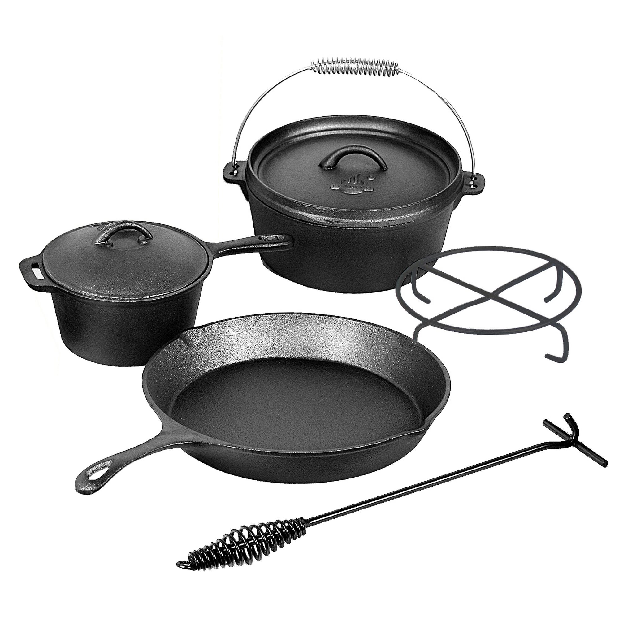 Fünfteiliges gusseisernes Dutch Oven Set