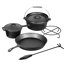 Dutch Oven Gusseisen schwarz Set 5-teilig