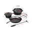 Dutch Oven Gusseisen schwarz Set 5-teilig