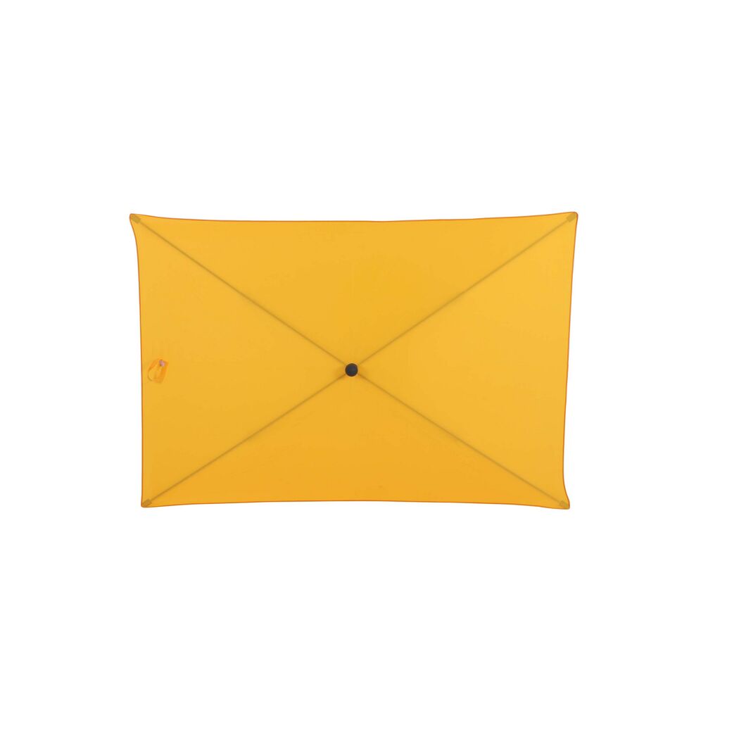 Gelber Sonnenschirm von oben