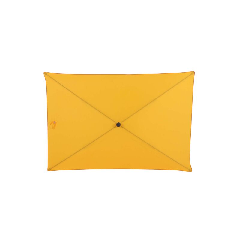 Gelber Sonnenschirm von oben
