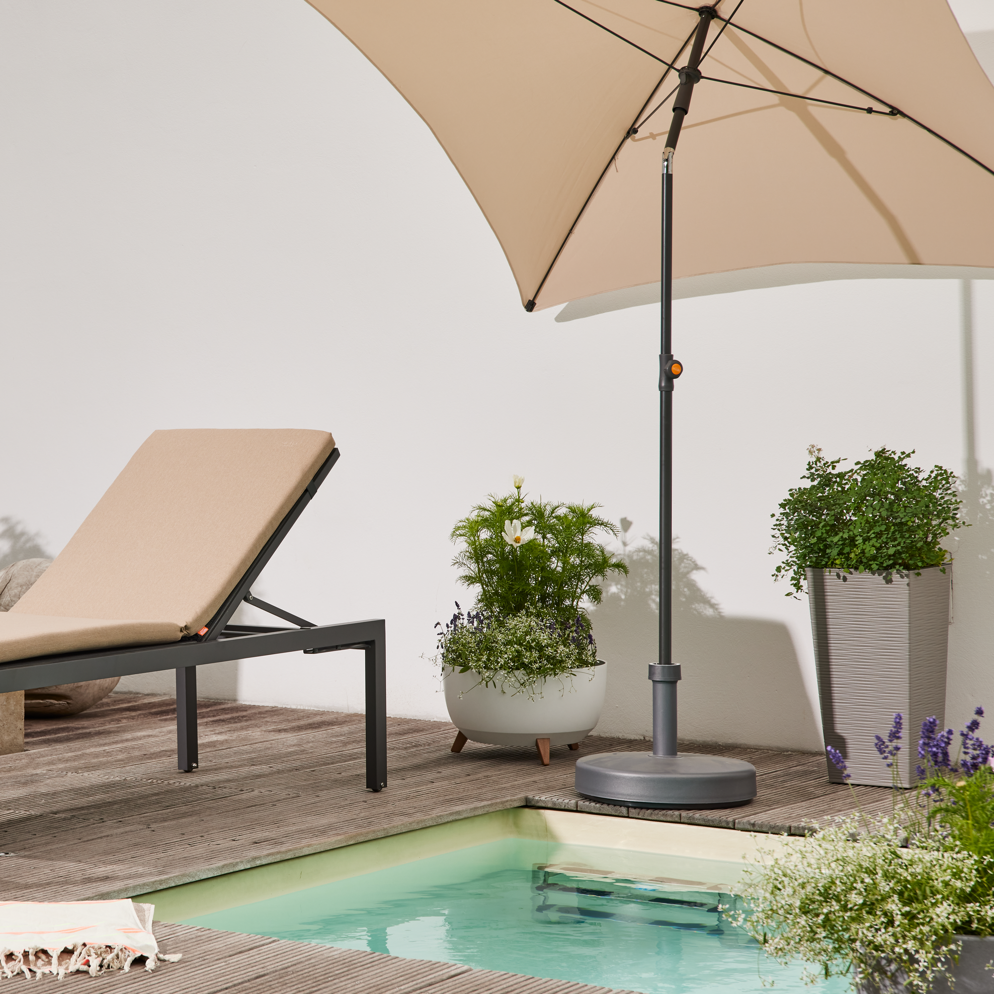 Marktschirm 'City' knickbar 180 x 180 cm