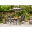 Gartenmöbel-Set mit Tisch, Stühlen und Sonnenschirm