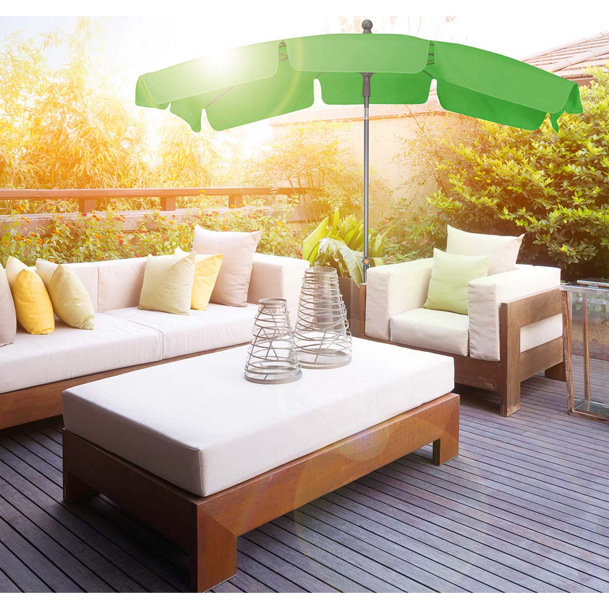 Sonnenschirm 'Tropico' anthrazit/grün 210 x 140 cm + product picture