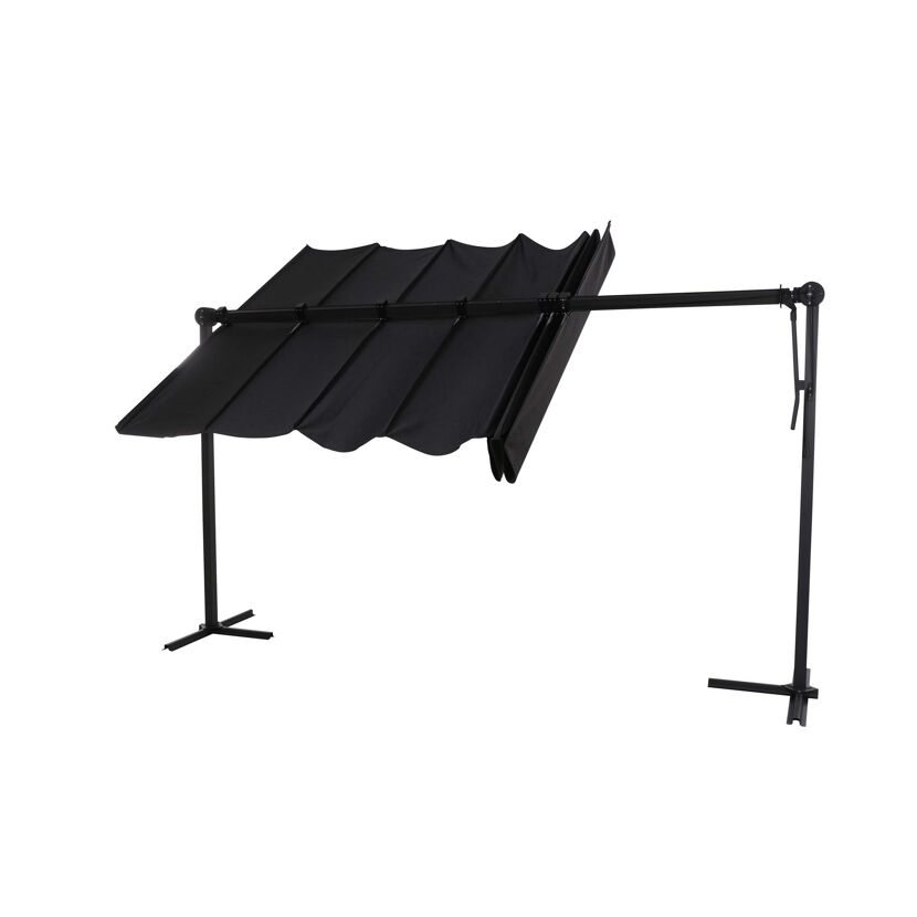 Schwarze Schirmmarkise Enna 350x250cm