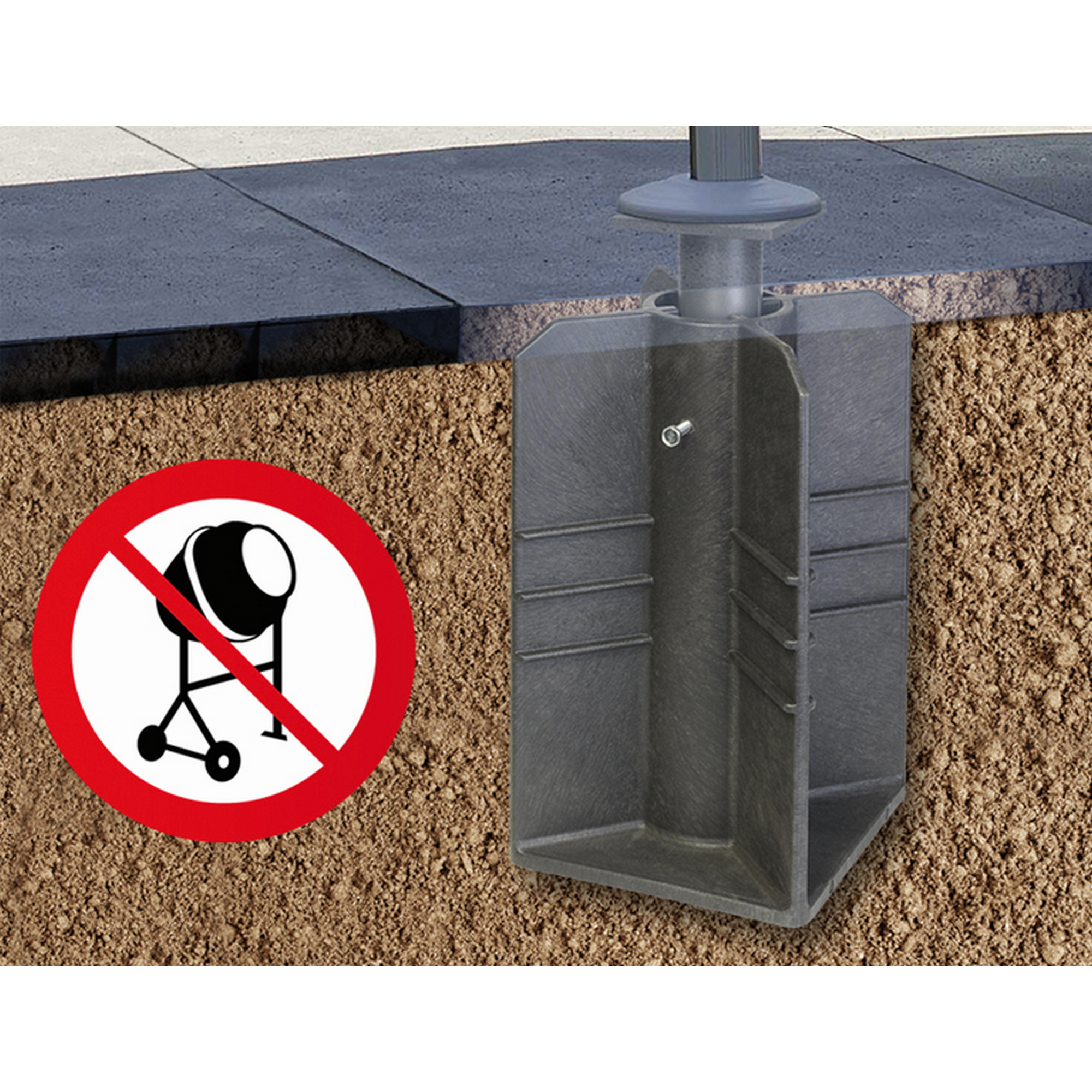 Bodenhülse 'Earthbase' Stahl für Ampelschirme