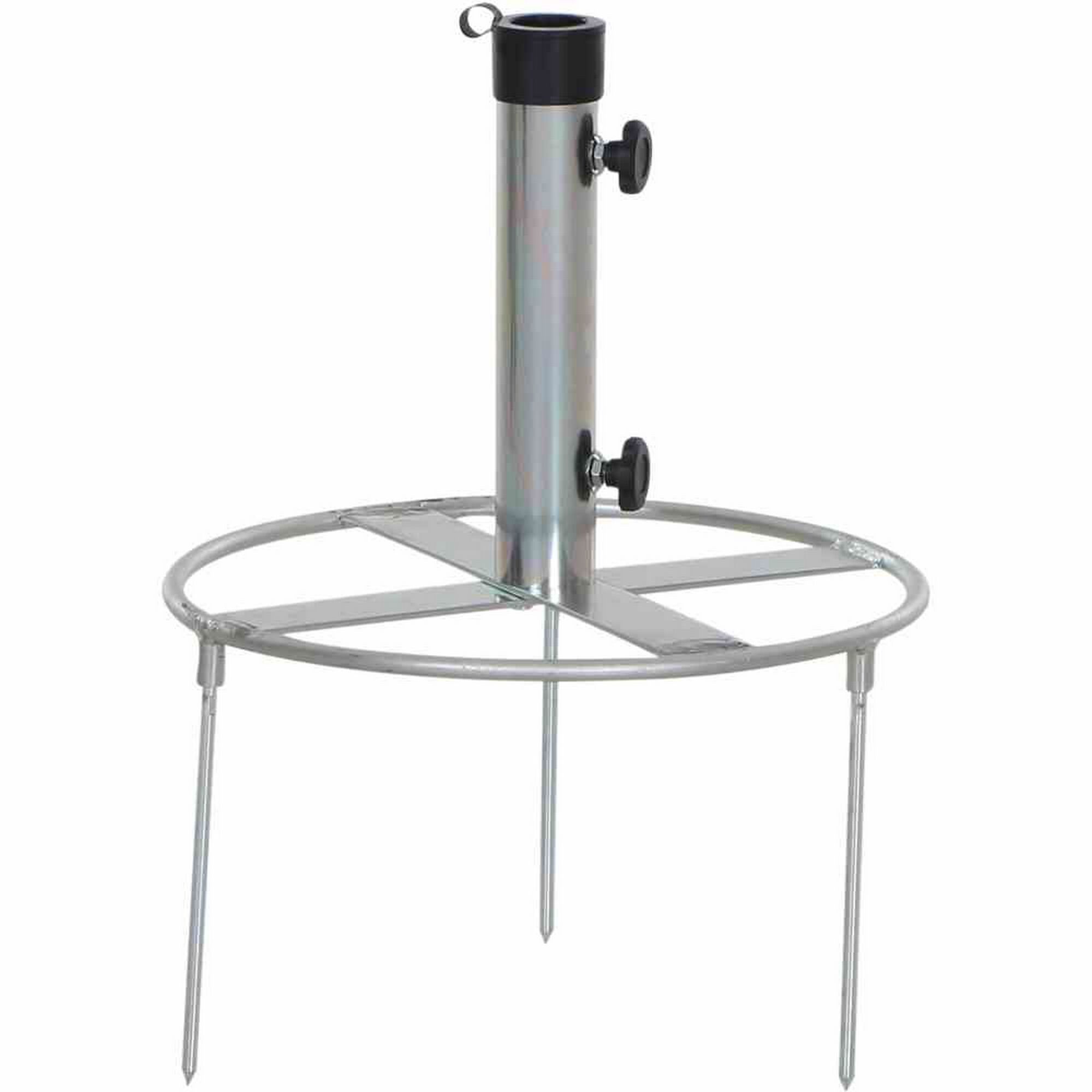 Metallener Sonnenschirmständer mit Erdspießen