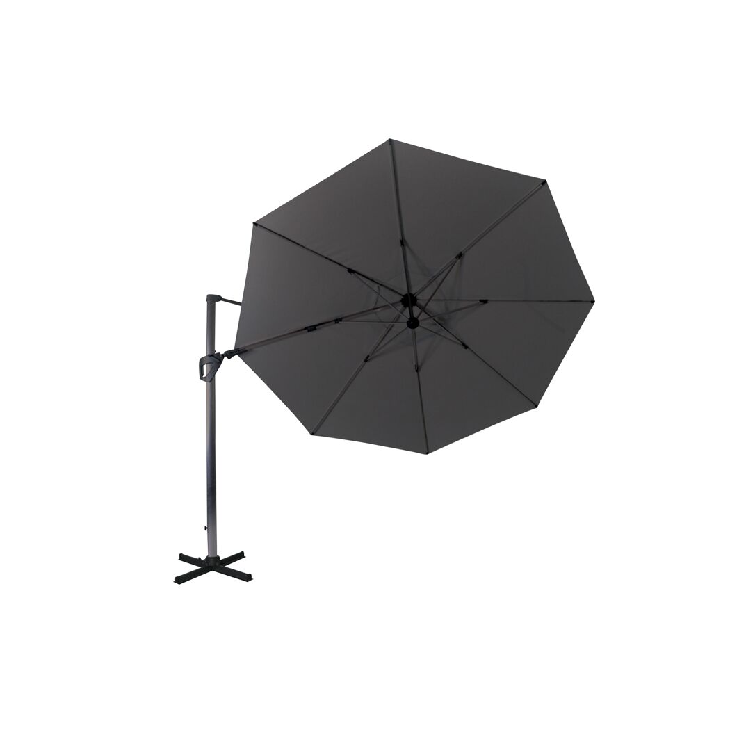 Anthrazitfarbener Ampelschirm Kreta, Ø 350 cm