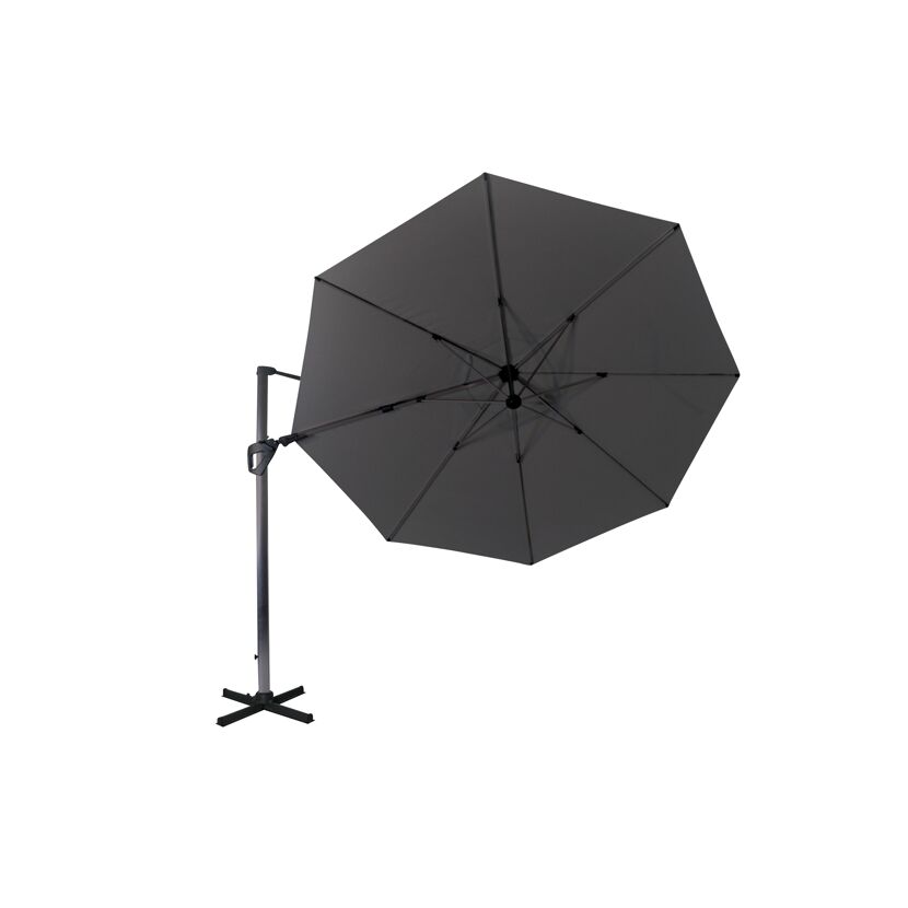 Anthrazitfarbener Ampelschirm Kreta, Ø 350 cm